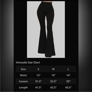 VIVICASTLE - Butter soft Black Bellbottom Pants large
